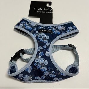 Tahari Dog Harness Blue Floral Size Large